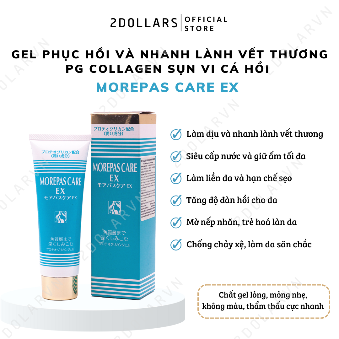Gel phục hồi và nhanh lành vết thương pg collagen sụn vi cá hồi morepas care ex