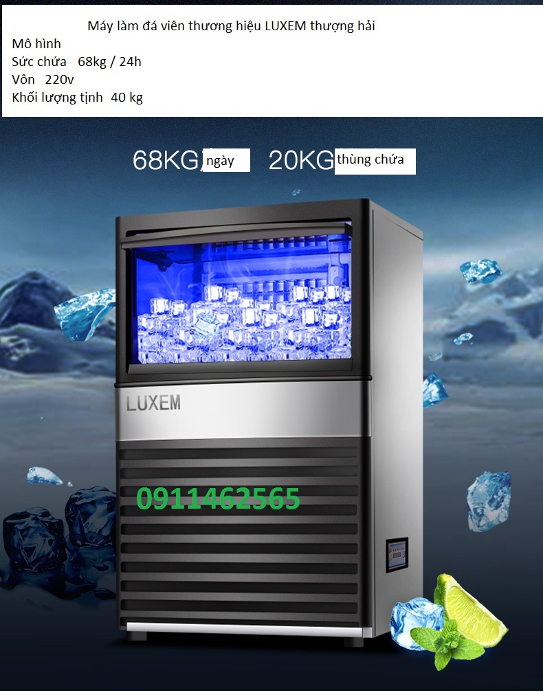 High capacity 68kg/24 hour automatic ice making machine suitable for milk tea coffee shop