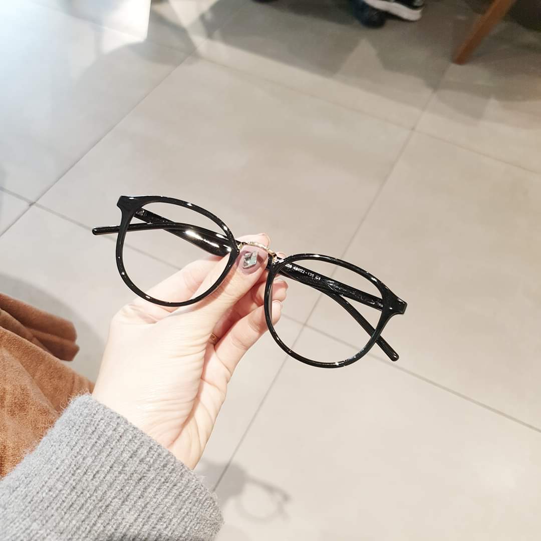Mắt Kính Nam Nữ Giả Cận Chống Ánh Sáng Xanh Gọng Kính Mắt Hàn Quốc Mặt Tròn