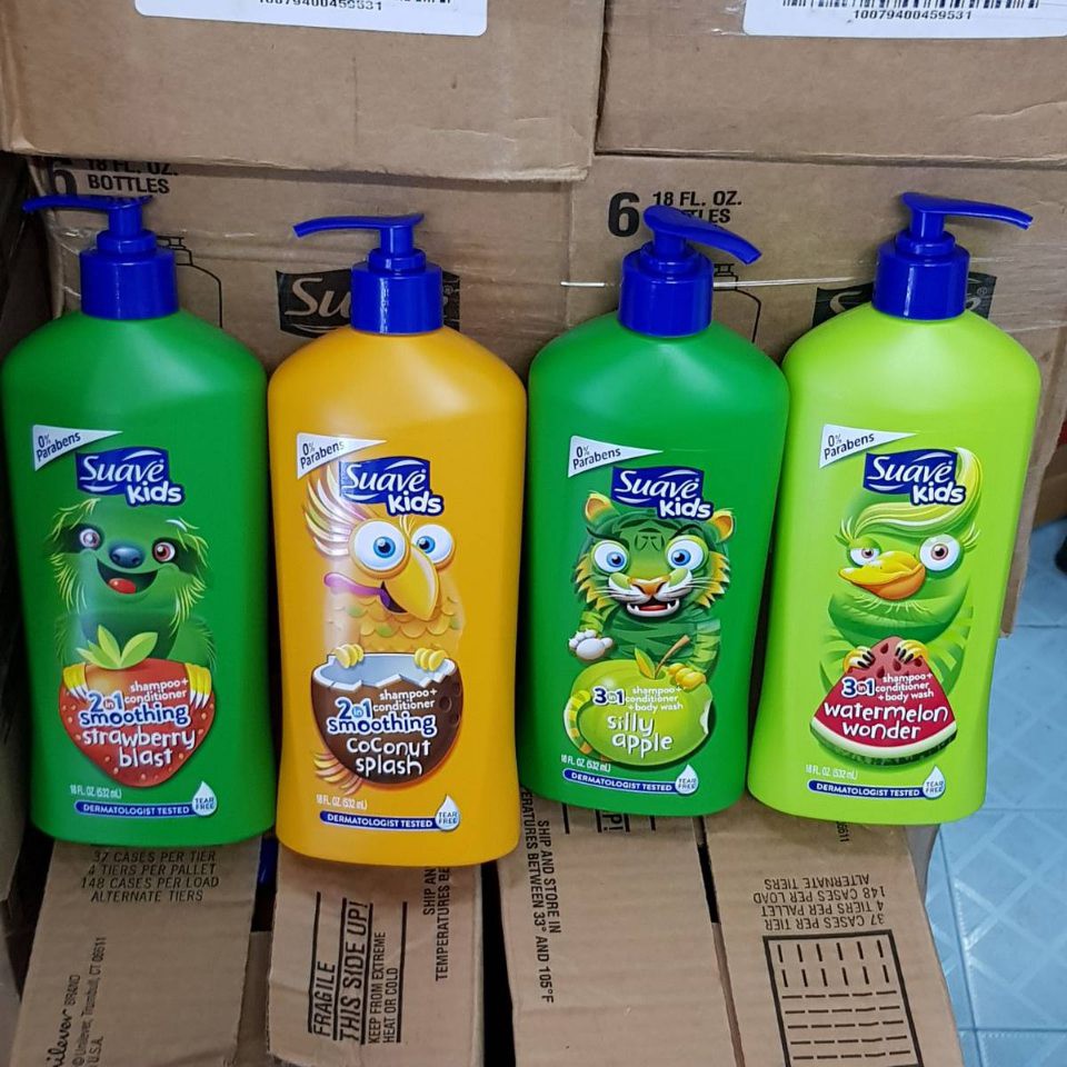 Sữa tắm gội xả Suave kid 3 in1 532ml ( Hương Táo )