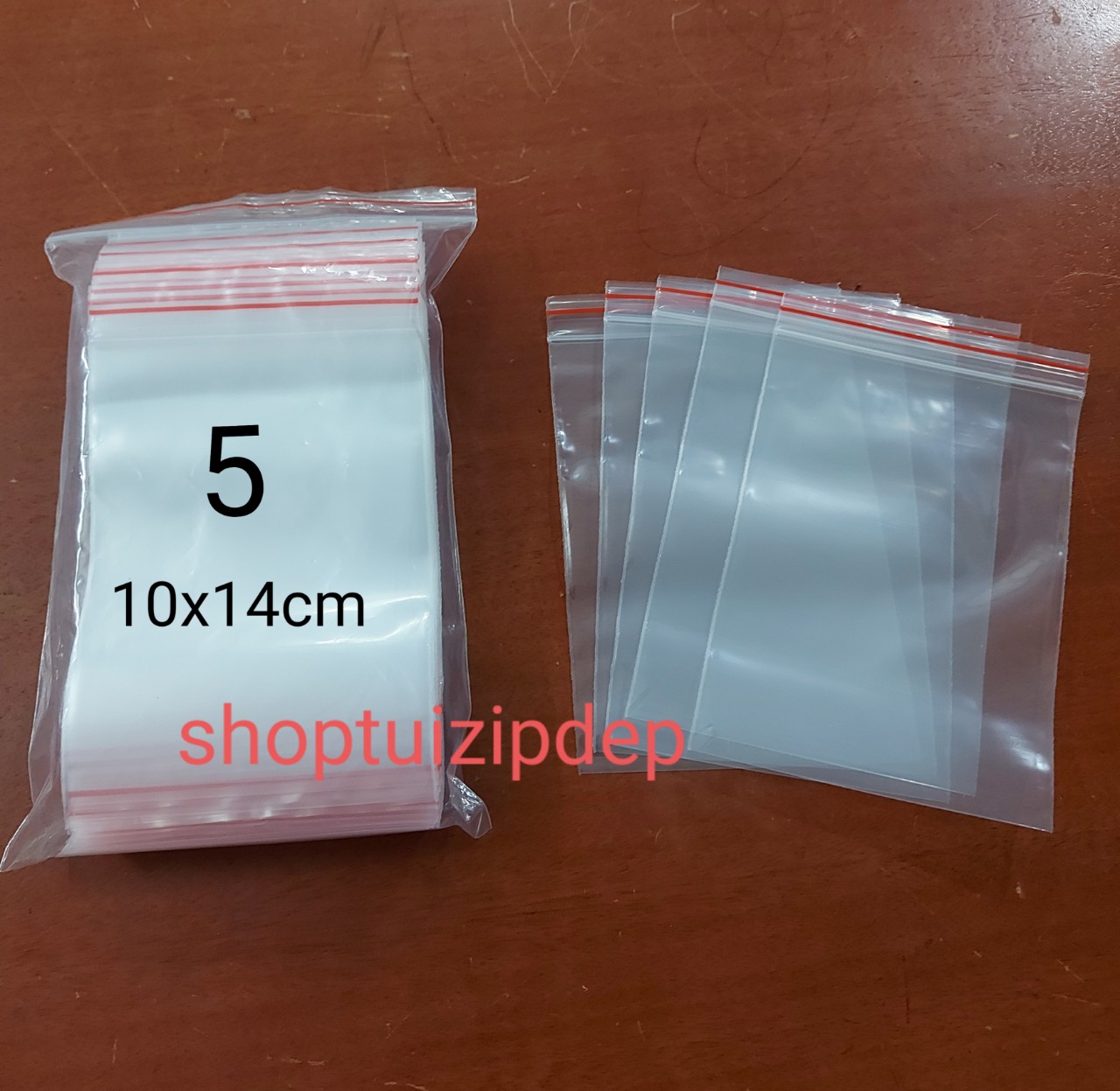 100 cái Túi zip chỉ đỏ nhiều size