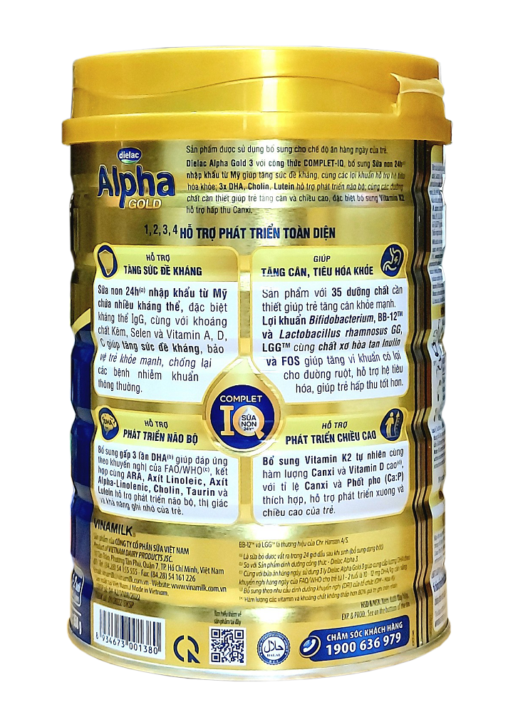Sữa Dielac Alpha Gold 3 900g [Date mới nhất]