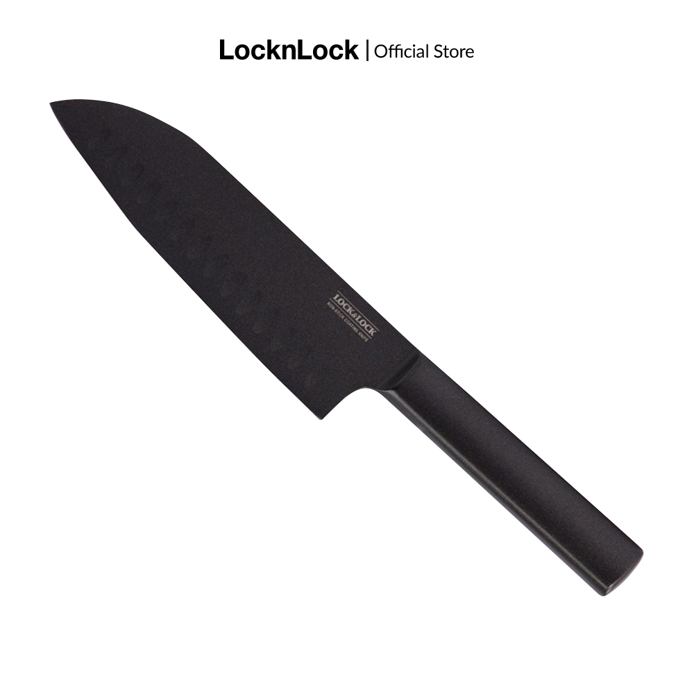 [Duy nhất 23.8 - Mua ngay] CKK312 - Dao nhà bếp Santoku Knife dài 300 mm bằng thép không gỉ Lock&Lock - Màu đen