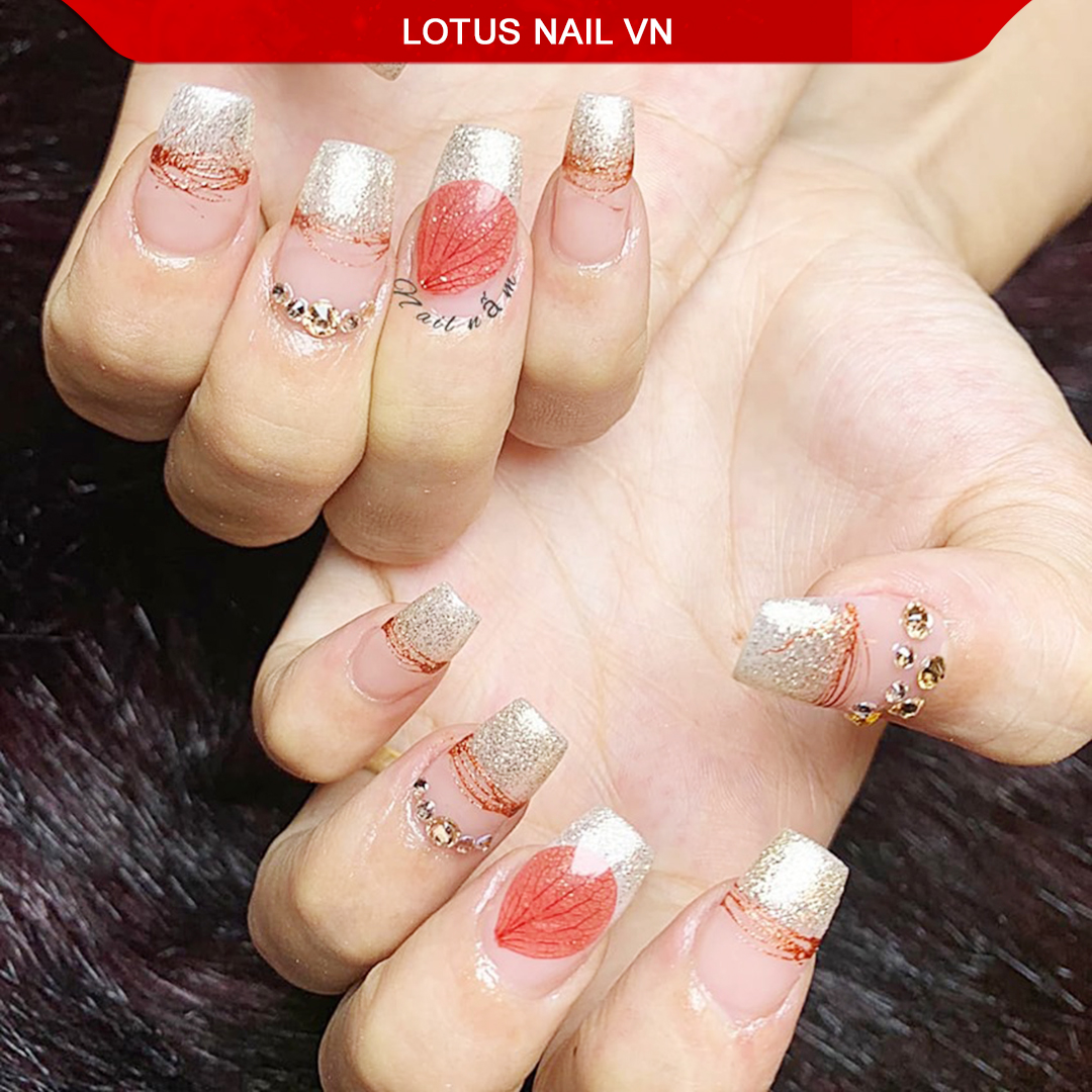 Hoa khô nail, hoa khô lụa tú cầu trang trí móng khay 7 màu