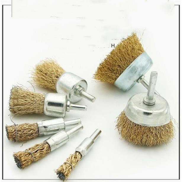 Chổi Đánh Gỉ Trục 6mm Sợi Đồng (Chổi Chụm)