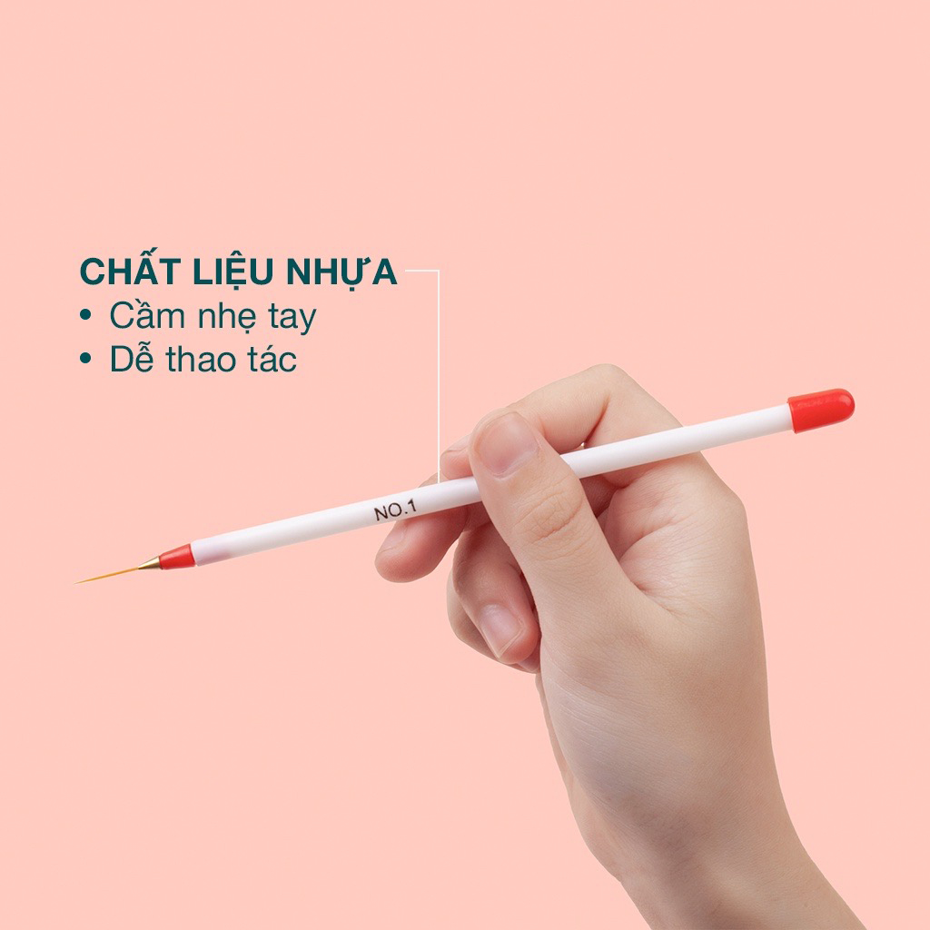 Set 3 cọ râu, set cọ vẽ nét trang trí móng (Set)