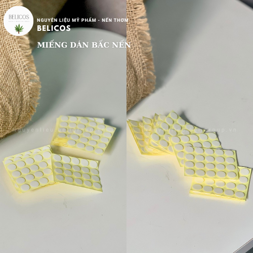 Miếng dán bấc nến trong suốt - Keo dán đế bấc 2 mặt
