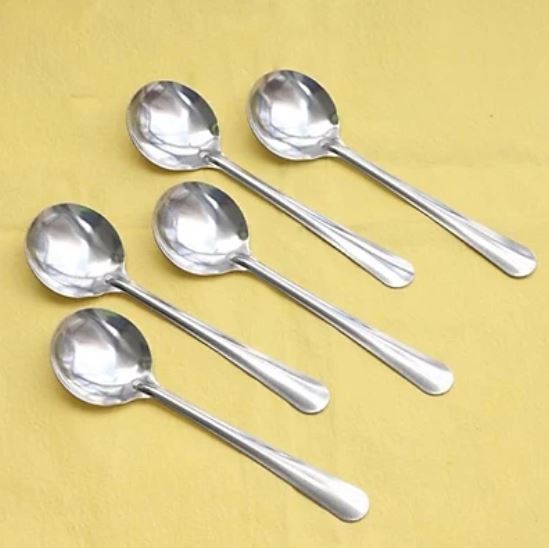 Thìa inox cán dài, muỗng súp dài đầu tròn ăn cơm, ăn phở