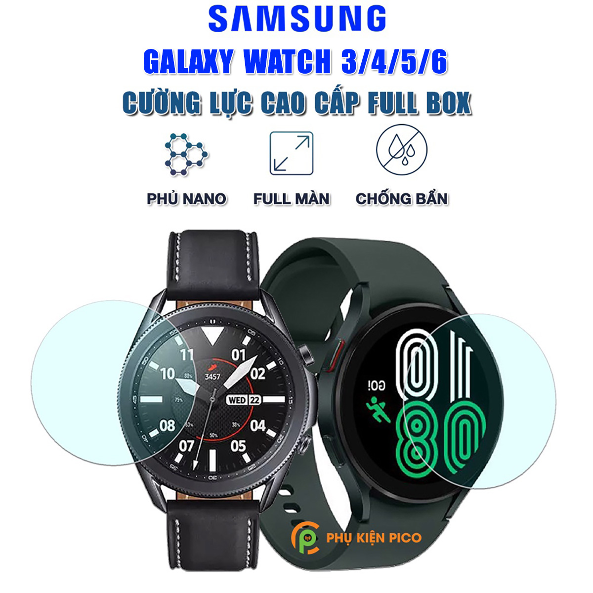 Kính cường lực Samsung Watch 3 / Watch 4 / Watch 5 Pro / Watch 6 chính hãng Gor - Dán màn hình đồng hồ Samsung Galaxy Watch 3 / Watch 4