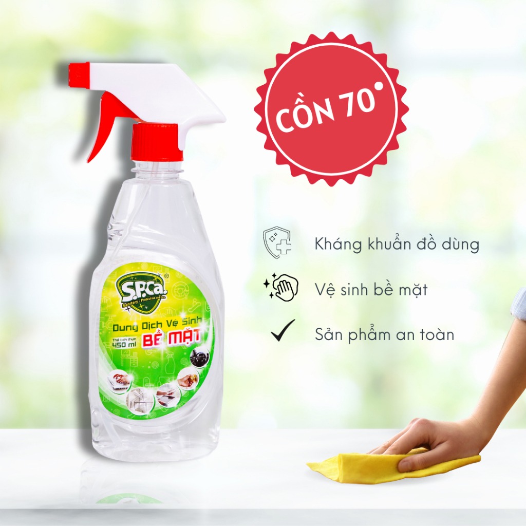 Dung dịch xịt vệ sinh bề mặt kháng khuẩn SPCA 450ml đa năng