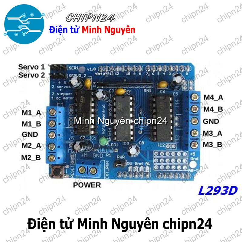 [1 cái] (B13) Mạch Điều Khiển Động Cơ L293D (Arduino Motor Shield L293 L293D)