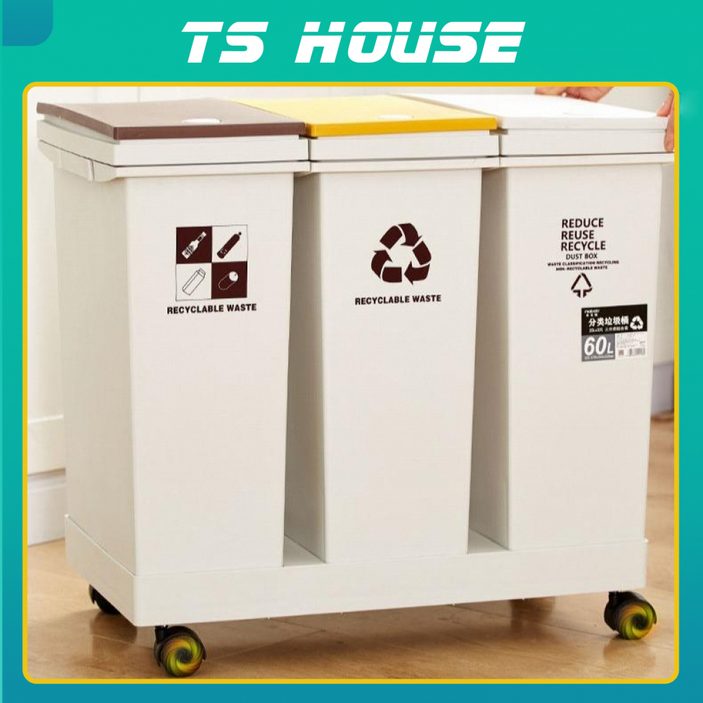 Thùng rác 2 ngăn, 40 lít , phân loại rác riêng biệt