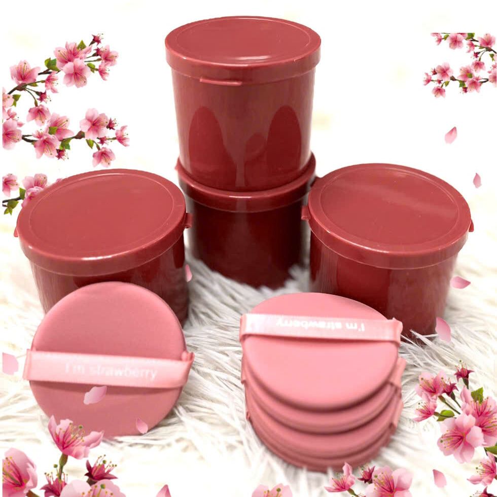 [Miễn phí ship] Bông phấn phủ, phấn nền, phấn bột tròn dày dặn cao cấp size 6cm màu hống