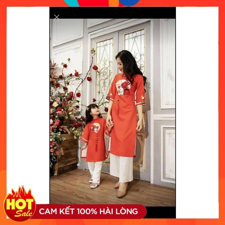 Áo Dài Cách Tân MẸ VÀ BÉ CAO CẤP CHẤT LỤA ĐẸP