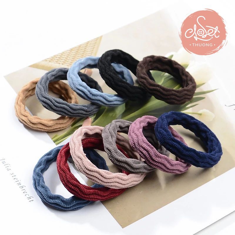 Set 10 Dây buộc tóc, chun buộc tóc, cột tóc phong cách Hàn Quốc nhiều màu DC01