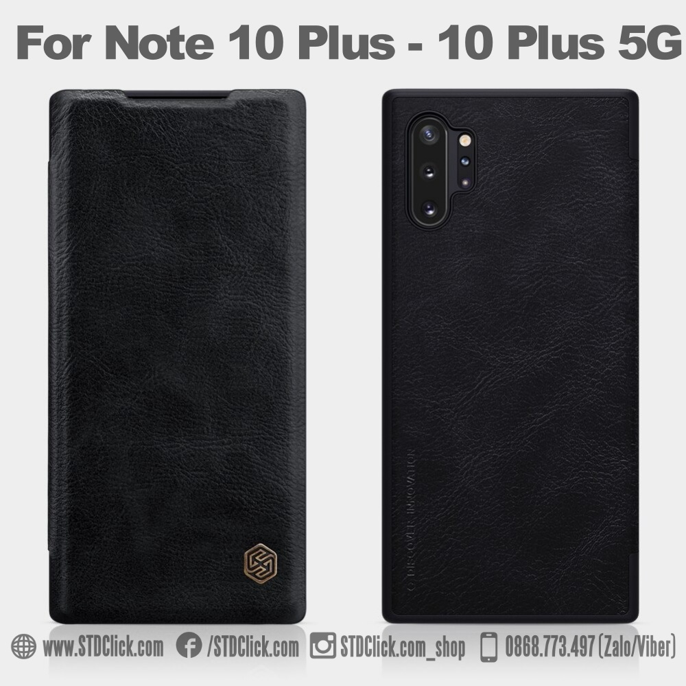 Bao da samsung note 10 plus và note 10 plus 5g nillkin qin chính hãng