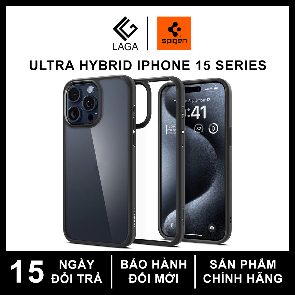 Ốp Lưng Spigen Ultra Hybrid Cho iPhone 15 Pro Max / 15 Pro / 15 Plus / 15