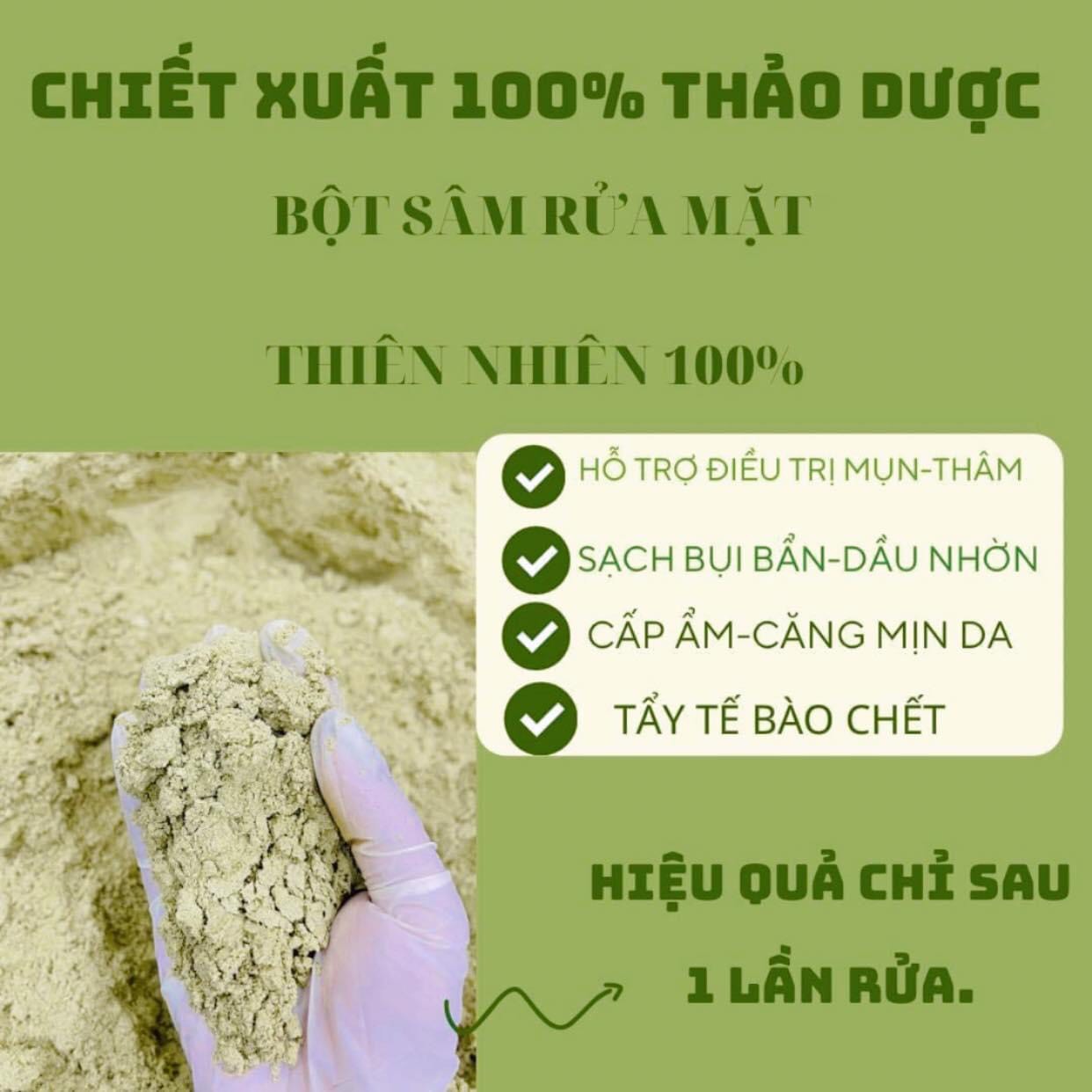 Bột sâm rửa mặt thiên nhiên