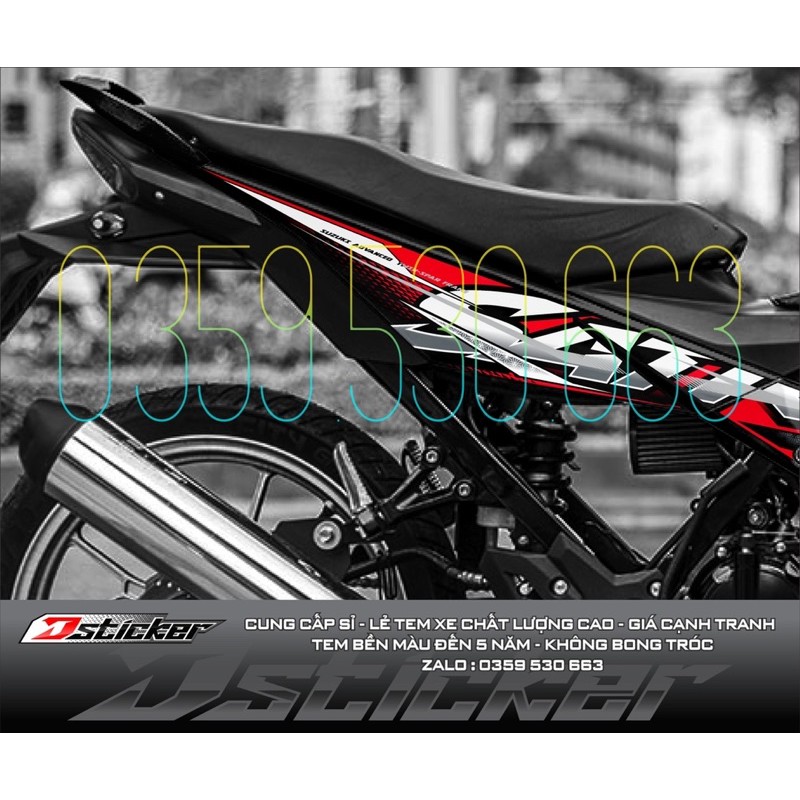 Tem rời Satria xe đen - tem đỏ hot nhất 2021