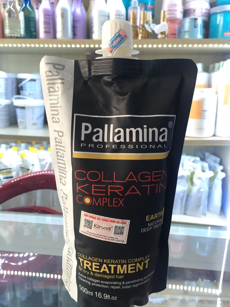 Hấp dầu collagen phục hồi tóc hư tổn Pallamina 500ml
