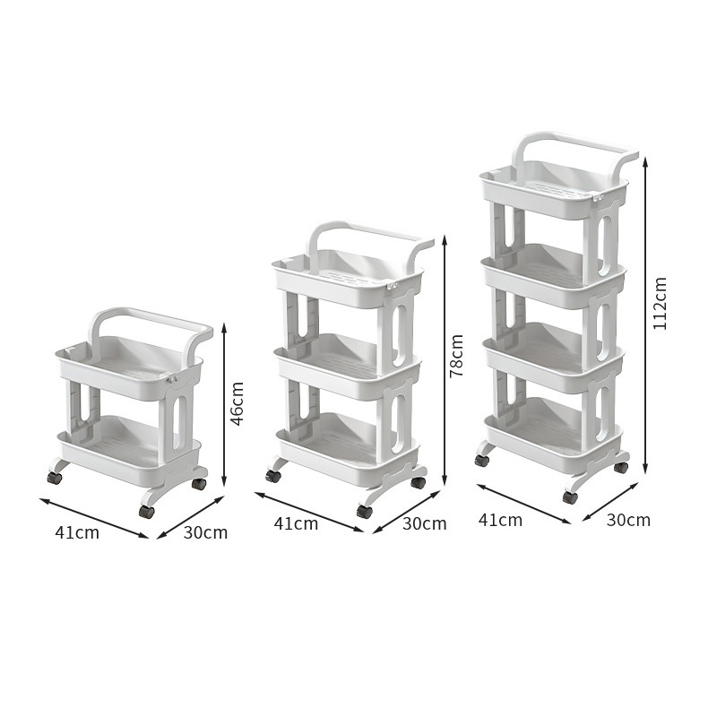 Trolley rotating storage rack Kitchen bathroom Mobile snack bathroom Multi-storey bedroom Bedside storage rack