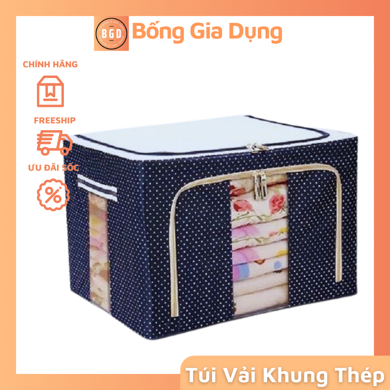 Túi Khung Thép Đựng Quần Áo Túi Xếp Đựng Quần Áo Chăn Màn Thuận Tiện