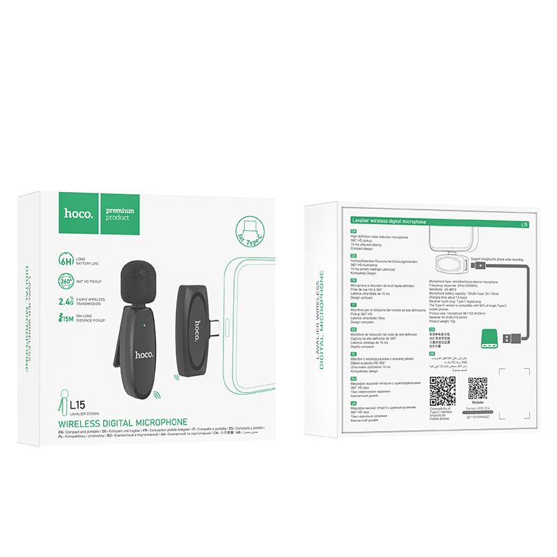 Micro Thu Âm Mini Cho Điện Thoại Live Stream Hoco L15 Type-C