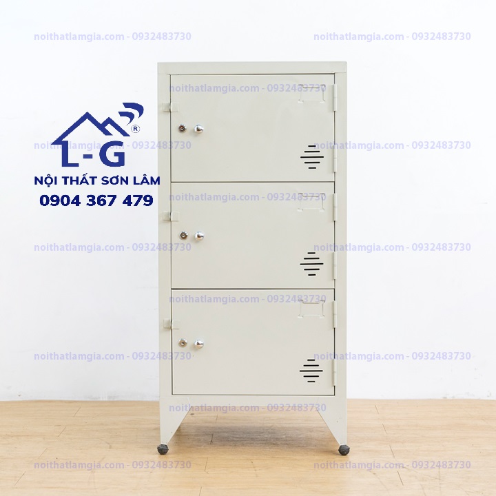 Tủ locker 3 tầng sơn tĩnh điện cao cấp