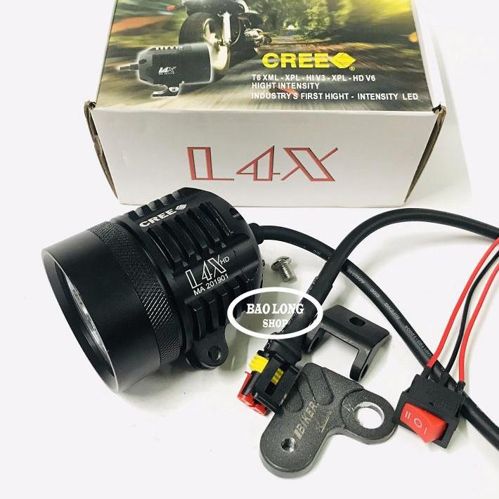 Đèn Led pha trợ sáng L4x Chip Cree XPL HD V6 Tặng Pát chân kính và công tắc ON/OFF Trắng 6000k