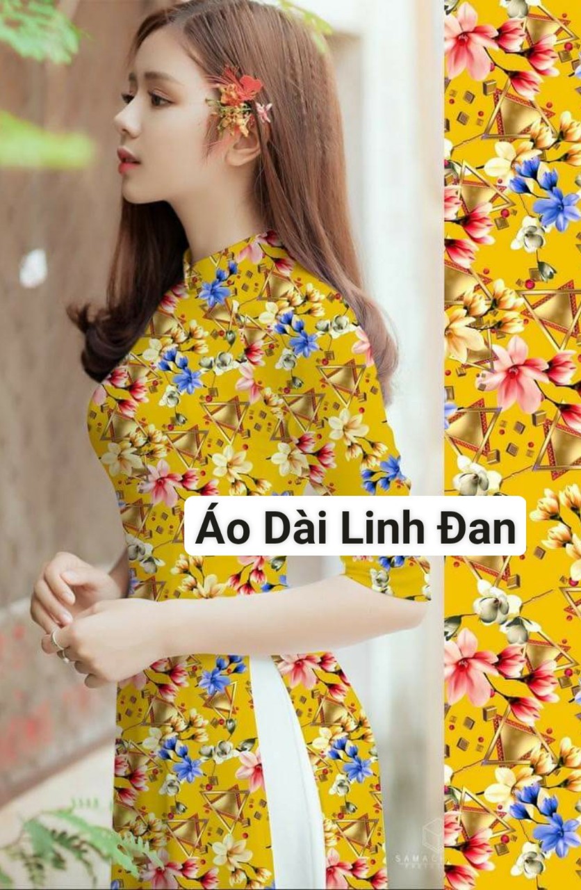 Áo dài in 3d hoạ tiết hoa đủ màu đẹp - áo dài linh đan
