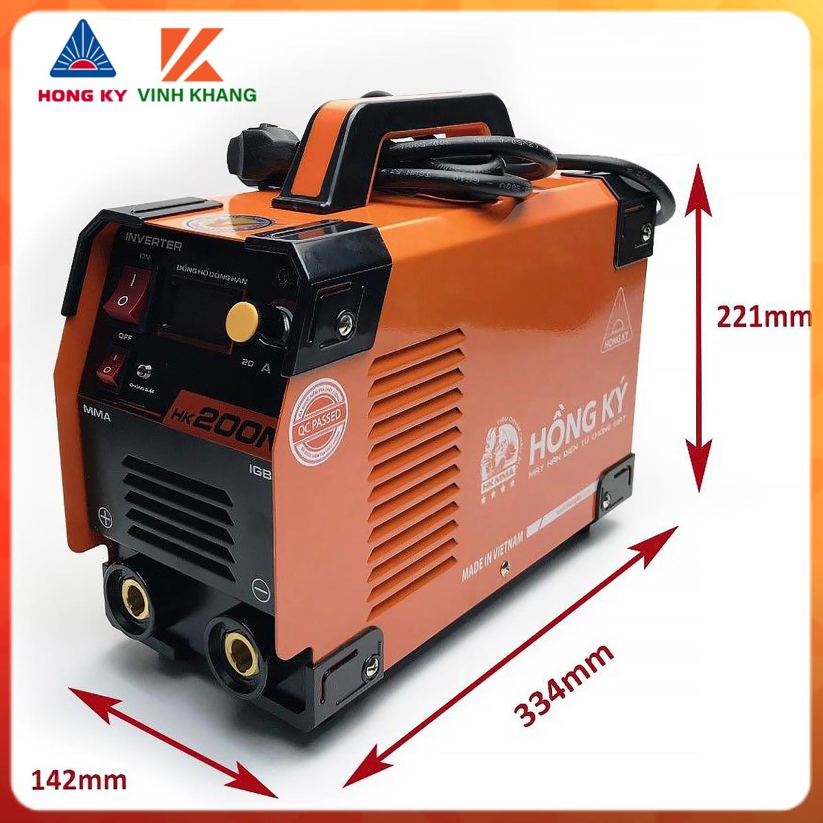may han hong ky HK 200N, máy hàn điện công nghệ inverter IGBT, chống giật, Tự ngăt khi quá tải quá nhiệt, dễ mồi lửa hơn