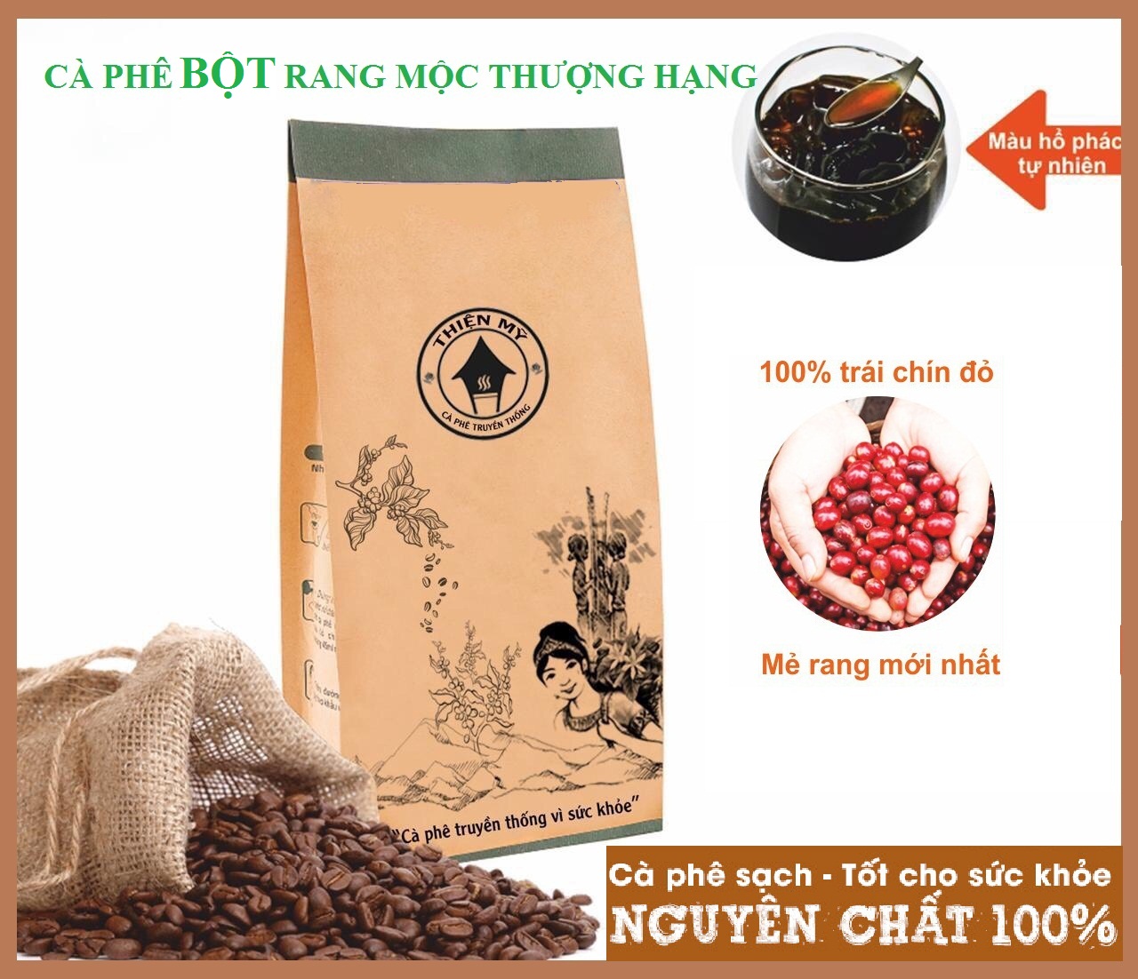 [ĐẶC BIỆT] 500gr CÀ PHÊ NGUYÊN CHẤT THƯỢNG HẠNG RANG XAY