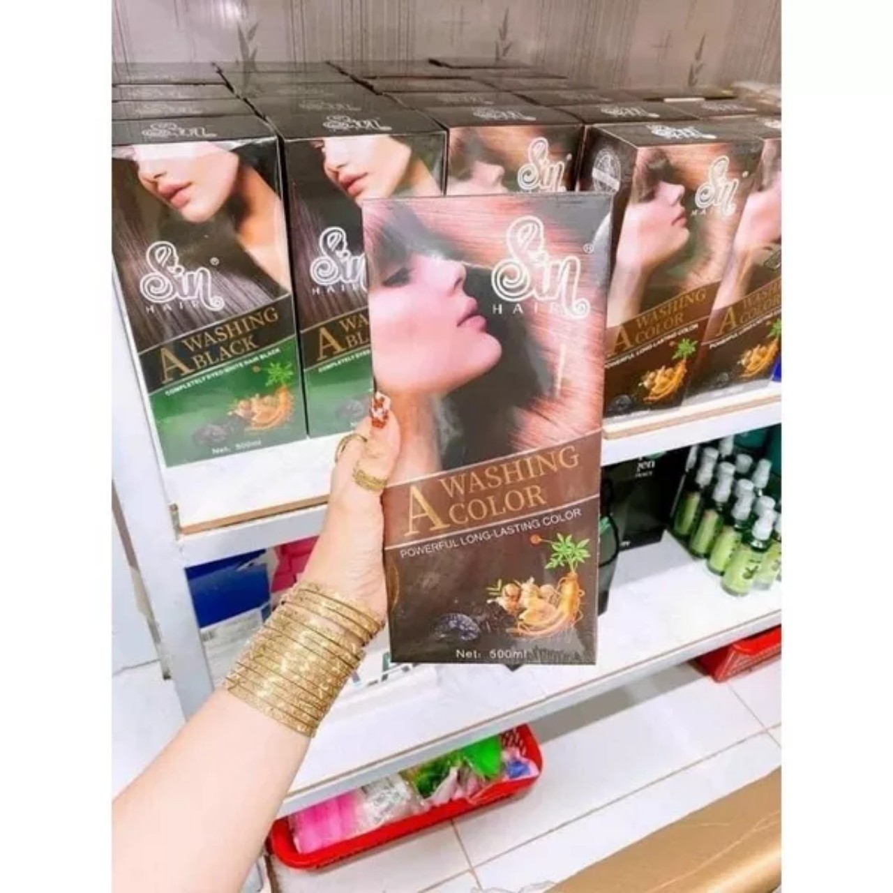[HCM][CHÍNH HÃNG] DẦU GỘI PHỦ BẠC NÂU TÓC SIN HAIR 500ML