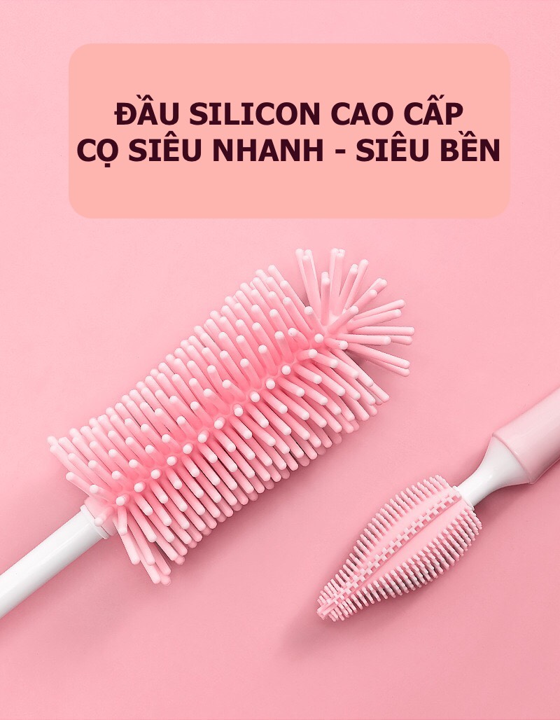 Cọ rửa bình sữa silicon chống trầy, chắc chắn