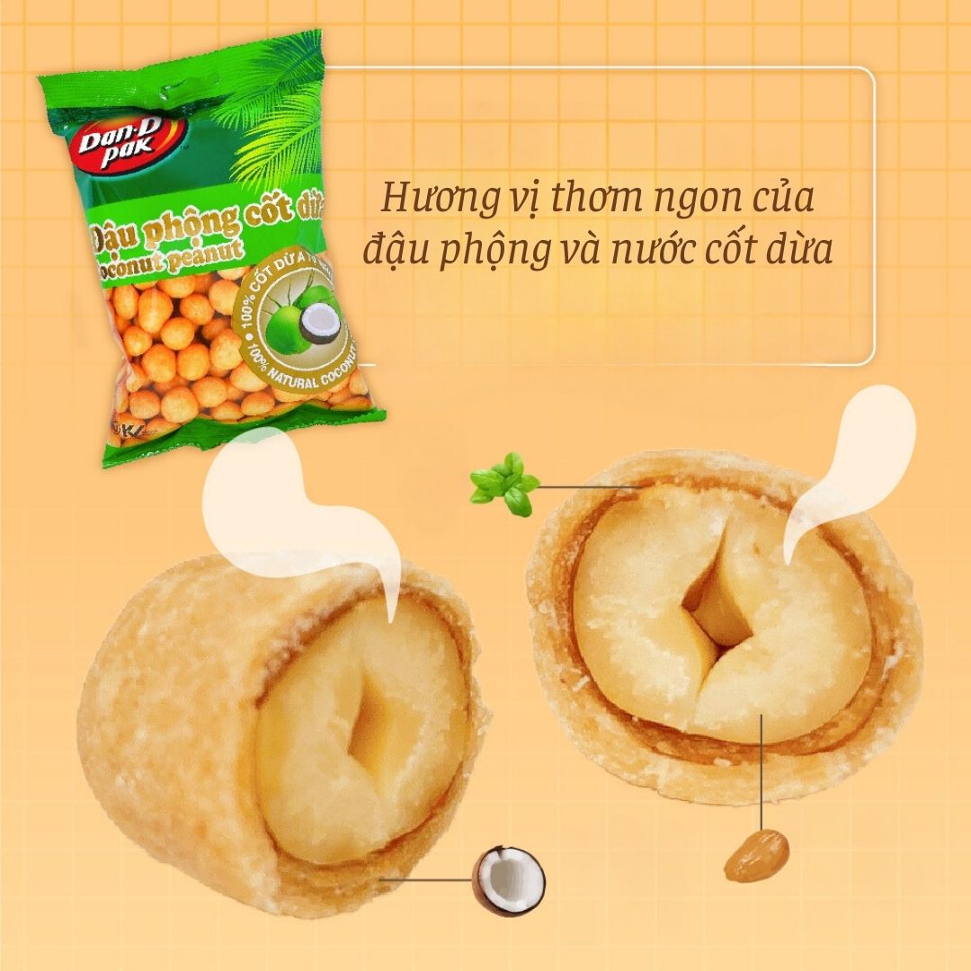 [Chính hãng] Combo 5 gói tặng 1 gói, Đậu phộng cốt dừa 170g Dan D Pak