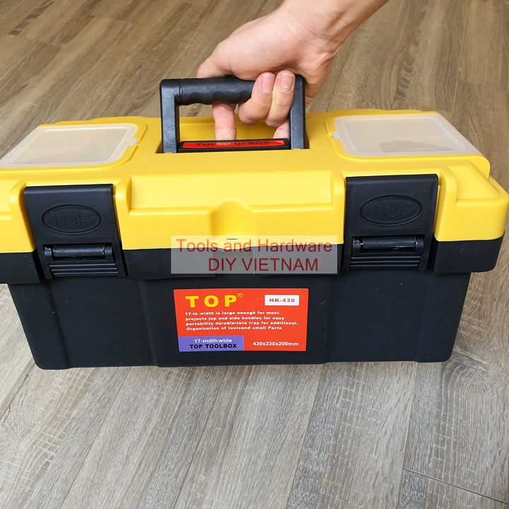 [Rẻ vô địch] [Ảnh thật] Thùng đựng đồ nghề nhựa siêu bền cỡ 43x23x20cm hãng TOP KTP-430, Bảo hành 12 tháng