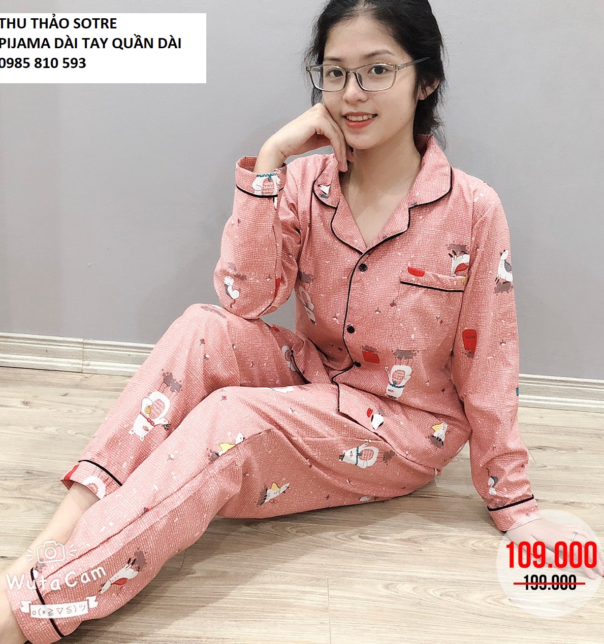 ❤️Bộ Đồ Nữ Pizama Tay Dài❤️ Vải 𝗧𝗵𝗮́i Siêu Mịn, Mát-(Sale lỗ giới thiệu sản phẩm mới).