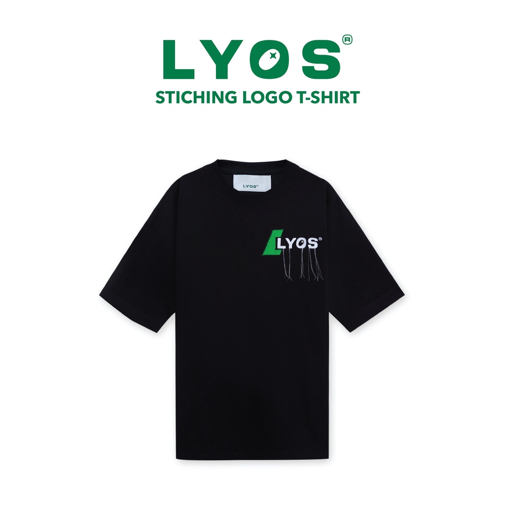Áo Thun LYOS Stiching Logo Đen