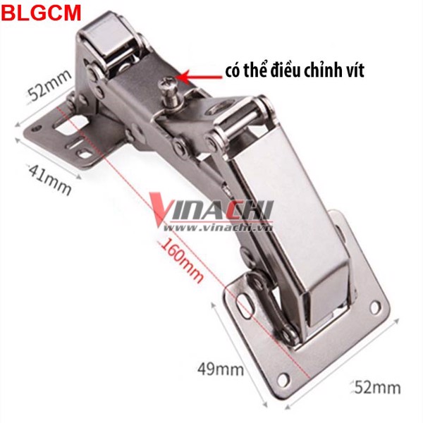 Bản lề thép chữ M - Giảm chấn - 1 chiếc