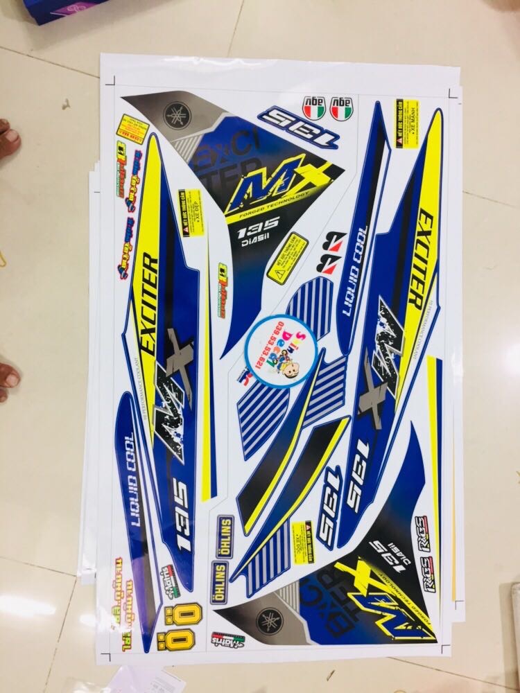 tem rời exciter 2011 mx trắng xanh gp