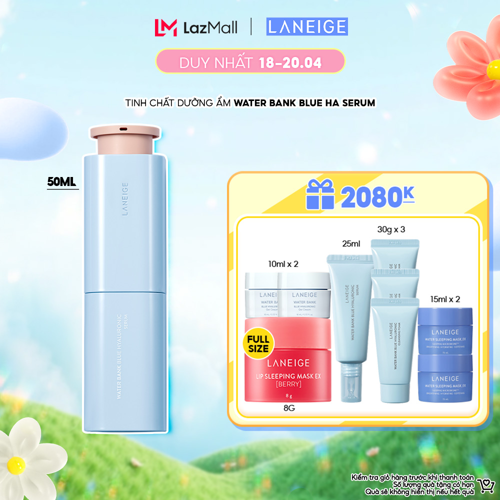 Tinh Chất Dưỡng Ẩm Sâu Laneige Water Bank Blue HA Serum 50mL Phục Hồi Căng Bóng Da Vượt Trội