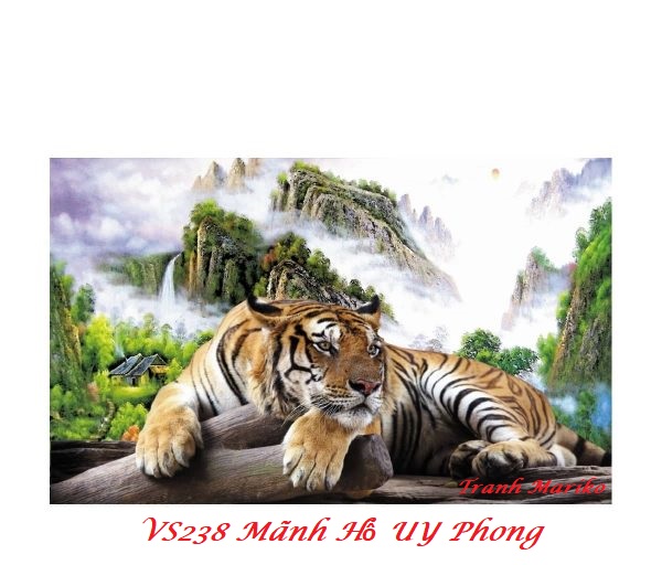 Tranh đính đá Mãnh hổ uy phong kích thước nhỏ ✅80×53 cm -️ VS238 Tranh Mariko