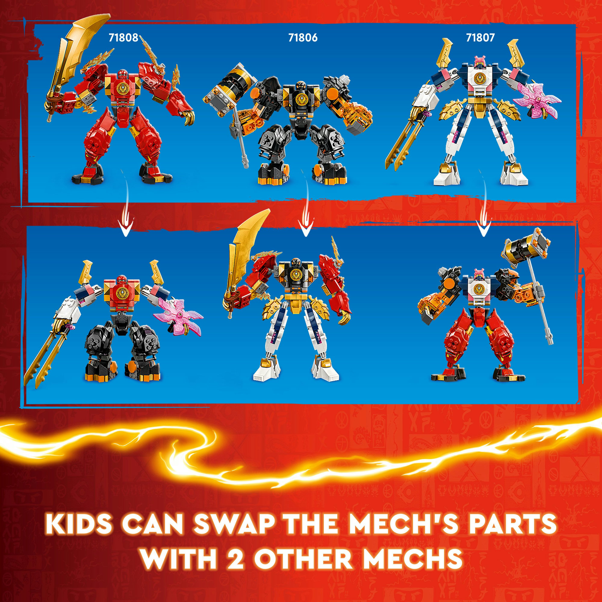 LEGO NINJAGO 71808 Đồ chơi lắp ráp Chiến giáp lửa của Kai (322 chi tiết)