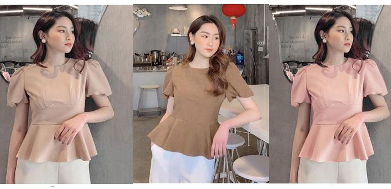 [HCM]ÁO CỔ TRÒN PEPLUM