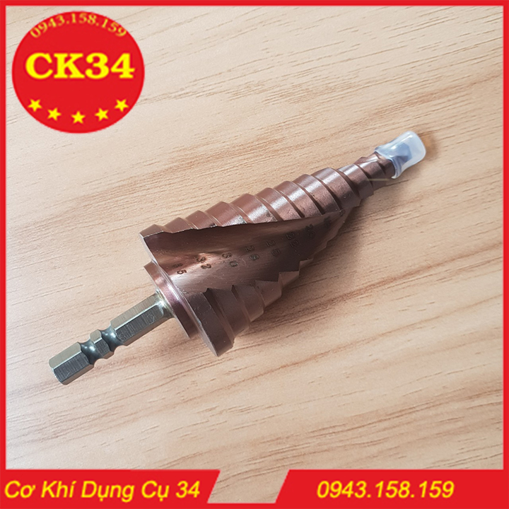 Mũi Khoan Tháp Xoắn Bước HSS Cô Ban M35 Chuyên Khoan Inox Mũi khoan bước tháp HSS COBAN M35 6-35mm khoan inox,sắt,thép,gỗ
