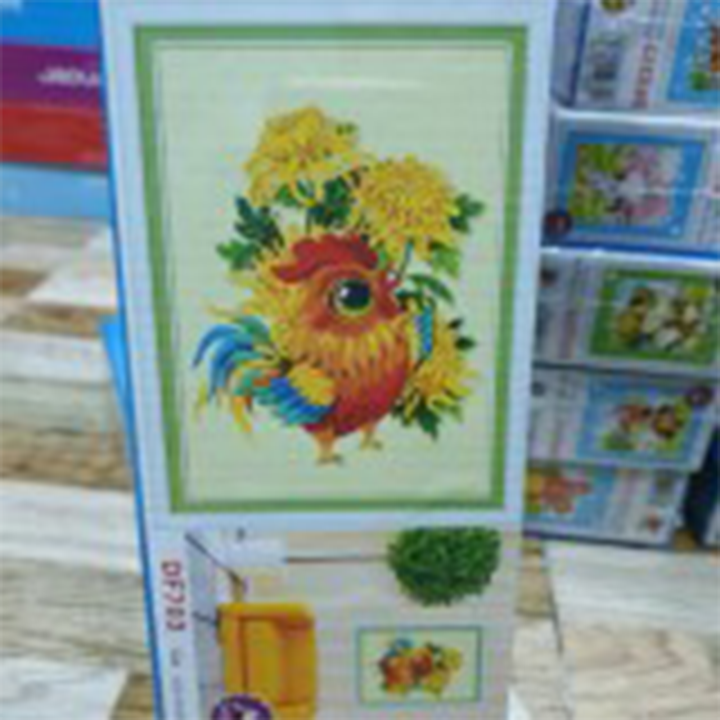 [HCM]Tranh đá con gà hoa (12 con giáp) DF703 - kích thước 32 * 42
