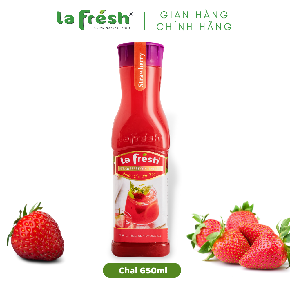 Nước Cốt Dâu Tây Lafresh Đà Lạt Chai 650ml