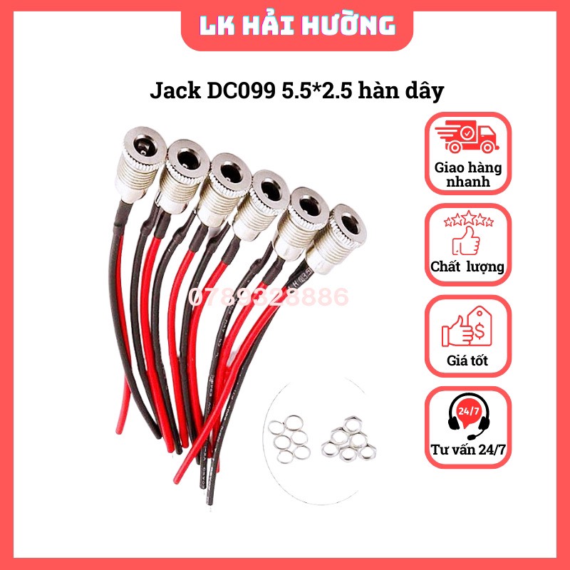 Jack nguồn DC 5.5*2.1mm, 5.5*2.5mm các loại
