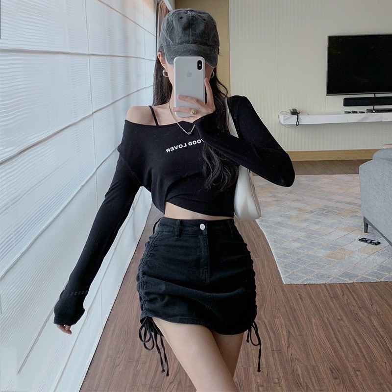 CHÂN VÁY KAKI RÚT DÂY 2 BÊN KIỂU CÁ TÍNH TU