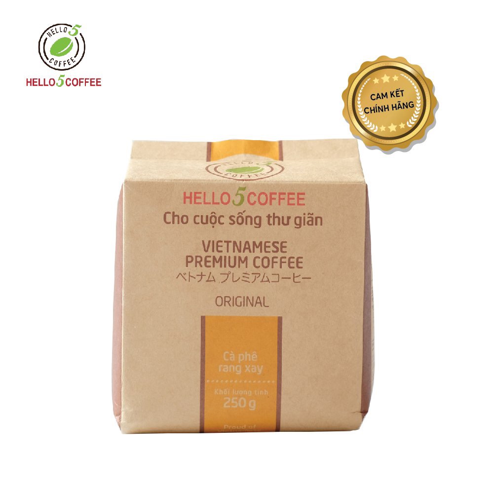 Cà Phê Nguyên Chất Rang Xay Hello 5 Coffee ORIGINAL - Gói 250g